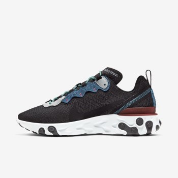 Nike React Element 55 SE - Férfi Utcai Cipő - Sötét Szürke/Platina/Piros/Kék